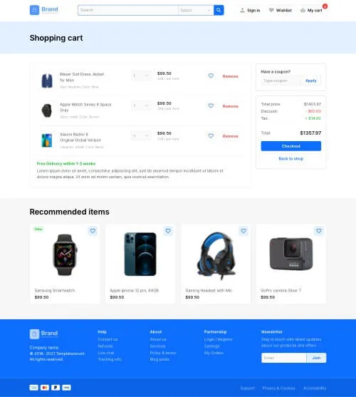 Image of shopping cart template